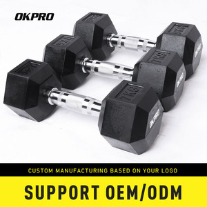 Okpro nhà máy giá bán buôn miễn phí trọng lượng dumbells phòng tập thể dục cao su Hex lục giác quả tạ đặt lb - Product Image 5