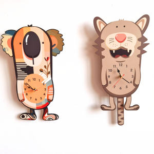 Reloj de Pared de Péndulo de Madera de Diseño Único, Movimiento Súper Silencioso, Reloj Infantil de Aprendizaje Temprano, Reloj de Pared de Alta Precisión para Niños - Product Image 5