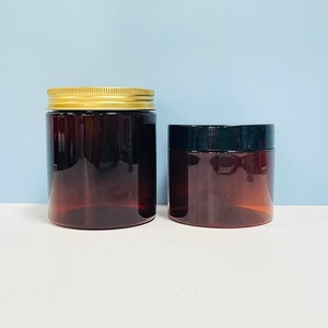 50ml 100ml 120ml 200ml 250ml 500ml Amber Pet <b>Plastic</b> Can Containers Storage <b>Jar</b> with Transparent Lid - Product Image 1
