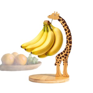 Estante de madera para plátanos con forma de jirafa, soporte de almacenamiento de frutas para escritorio, estante de frutas vertical para cocina y sala de estar - Product Image 5