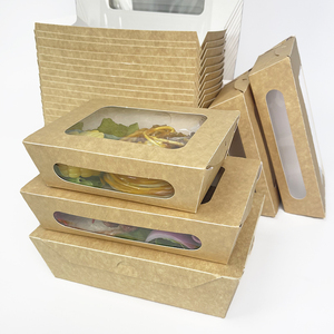 Boîte rectangulaire en papier kraft jetable écologique pour sandwichs, produits de boulangerie, nouilles chinoises, doner kebab, restauration, gaufrage - Product Image 4