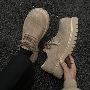 Chaussures en daim à plateforme pour hommes, décontractées, légères, confortables, respirantes, flexibles, tendance, style quotidien, semelle intermédiaire en caoutchouc, microfibre - Product Image 2