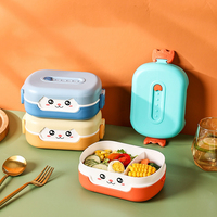 Ensemble de boîtes de conservation alimentaire compactes et mignonnes en plastique, étanches, écologiques, plusieurs couleurs, adaptées aux enfants, boîte à lunch, bol de conservation alimentaire