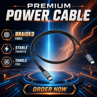 Câble de données USB Type-C vers Type-C mâle/femelle 60W 480 Mbps, plaqué or cuivre, IP55, tressé en nylon, 1M/2M