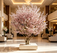 Grand arbre fleuri en plastique de 1,5 m x 1,5 m de large, cerisier artificiel japonais complet pour la décoration de mariage et de Noël, durable