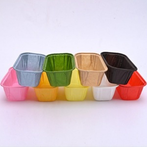 Rectangular Rolled Edge Cake Cupcake Liners 85x40x40mm Disposable Oil Proof Heat Resistant Paperboard Muffin Cups For Baking - Product Image 2