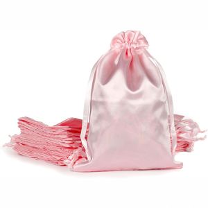 Wholesale Drawstring Gift Silk Hair <b>Bundle</b> Bag Reusable High End Hair Extension Lingerie Storage Dust Satin Pouch - Product Image 4