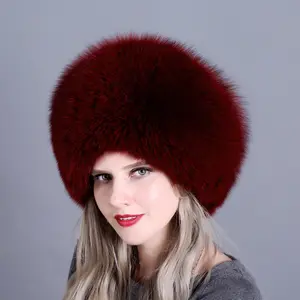 New Arrival Classic Vintage Furry Trapper Russia Style Bomber Hats Windproof Real Sliver Fox Fur Headband Hat with Tails