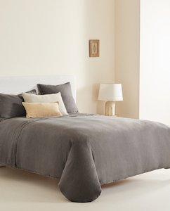 Bộ Đồ Giường Lanh Pháp Lanh Tùy Chỉnh Màu Rắn Mềm Rửa Pháp Linen Cho Những Người Ngủ Và Mồ Hôi Duvet Cover <span class=keywords><strong>Set</strong></span> - Product Image 2