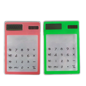 Calculatrice de poche à écran tactile solaire transparent à 8 chiffres en plastique extra fin - Product Image 2