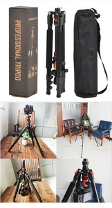 Trípode Profesional de Aleación de Aluminio Rojo Q555, Precio de Fábrica, Monopié, Soporte para Cámara DSLR, Cabezal de Bola Extensible, Nivel de Burbuja - Product Image 6