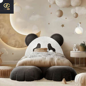 2025 детская мебель для спальни-роскошная кожаная мягкая кровать для современной виллы-креативная Милая кровать панды - Product Image 1