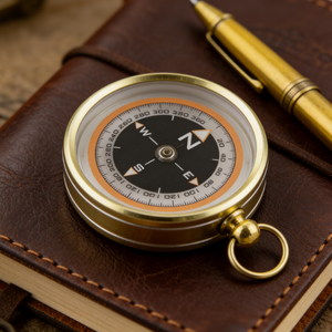 Boussole <span class=keywords><strong>magnétique</strong></span> vintage dorée Minghao OEM de haute qualité pour les activités de plein air, livrée avec une boucle pour une portabilité facile - Product Image 1