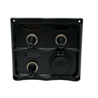 Panel de Interruptores de Palanca de 3 Vías Resistente al Agua con Indicadores LED y Enchufe de Alimentación LED