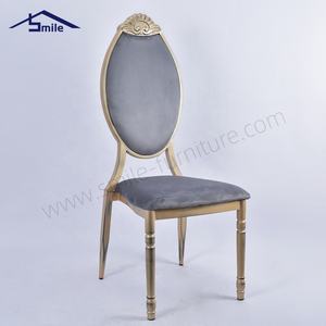 Nhung vải kim loại đồ nội thất khách sạn sử dụng ghế ăn sang trọng vải nhung Stackable tiệc cưới ghế - Product Image 3