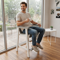 Tabouret de bar Adirondack en HDPE de qualité commerciale, résistant aux intempéries, chaise d'extérieur à dossier haut, design moderne, pour salle à manger et jardin