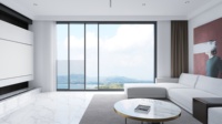 Puerta Corredera de Doble Cristal con Marco de Aleación de Aluminio de Diseño de Alta Gama, Insonorizada y con Aislamiento Térmico, para Exteriores, Sala de Estar, Lujo