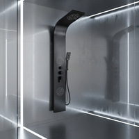Panneau de douche noir mat SUS304 mural, ensemble complet de douche à effet pluie