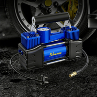 Nouveau Compresseur d'Air Portable 110V/220V à Double Cylindre en Métal pour Voiture, Moto et Camion avec Moniteur de Pression des Pneus 2026