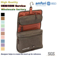 Trousse de toilette en toile suspendue imperméable à l'eau avec logo personnalisé Kit de rasage en cuir Sacs de douche Portable Voyage Hommes Tactique Dopp Kit Sac