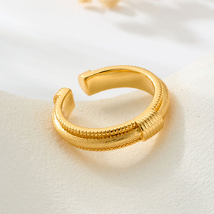 Retro Gold Knotted Open Ring Adjustable Band Unisex Fashion Jewelry - Product Image 1
