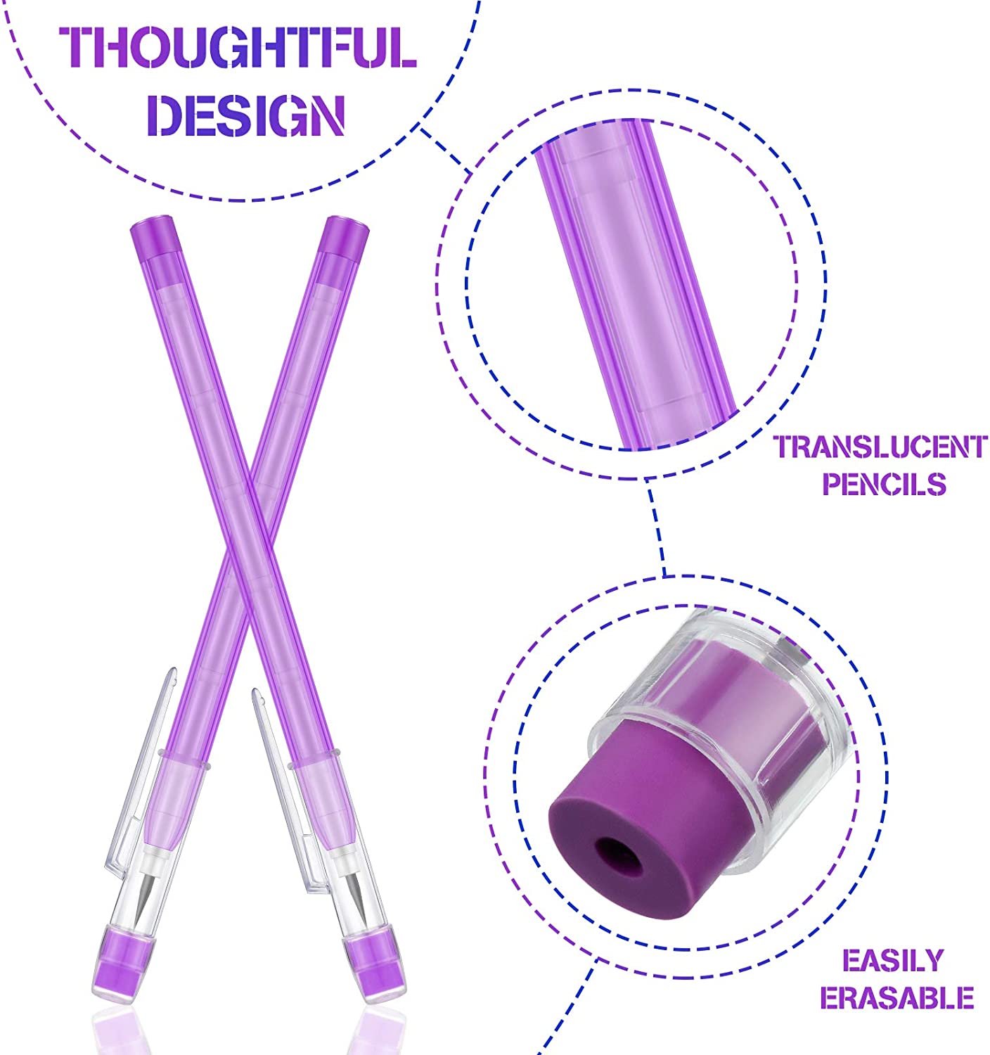 thumbnail image 2 of 12PCS Food Themed Stackable Pencils - HB 6.5 Inch Non-Sharpening Pencils With 64 Refills 2 of 13
