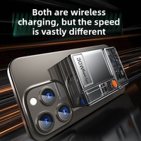 Batterie externe en plastique avec prise AC, support de charge ultra-rapide 30W, chargeur portable à aspiration magnétique, 3 ports Type-C, norme américaine