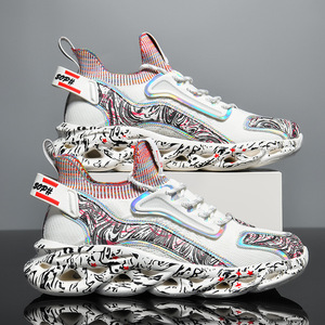 Chaussures de sport traditionnelles chinoises 2026 à motif imprimé en 3D, ultra-légères, rehaussantes, à semelle épaisse pour hommes - Product Image 2