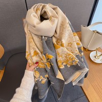 2025 vente chaude haut de gamme femmes grande écharpe carrée motif floral épaissi doux et confortable chaud automne/hiver châle