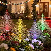 Weihnachtsbaum-Solar-Gartenleuchte mit mehrfarbigem Farbwechsel, automatischer RGB-Farbwechsel, EIN/AUS, Außenbeleuchtung, Solarbeleuchtung