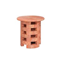 Table d'appoint pliable en marbre travertin rouge de style nordique minimaliste, table basse créative, table d'angle