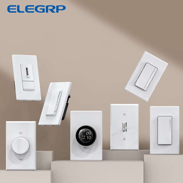ELEGRP Ac Electric Matter Wall Switch Light Rotary Dimmer Touch Switch Motion Sensor Tuya Smart Switch Wifi Smart Home