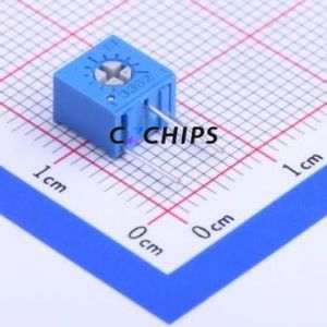 Resistencia Ajustable/Potenciómetro 3362W-1-202LF, Componente de Orificio Pasante (THT)-3P, Resistencia de 7x6.6mm, 2kOhm, 10%, 500mW, 100ppm ℃ - Product Image 1