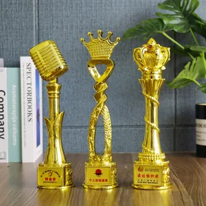 Figura de estatuilla dorada de resina plástica personalizada, trofeo de baile artesanal, Premio Oscar, trofeo de baile para competición deportiva de Liga