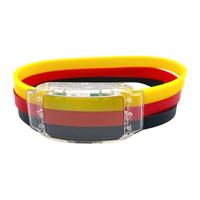 Bracelets LED de fête ABS+Silicone, couleurs RGB changeantes, styles allemand, argentin, espagnol, brésilien, pour femmes et hommes, Halloween, remise de diplôme, Pâques