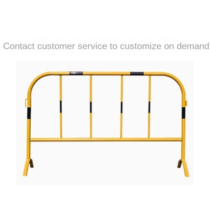Barrera de Aislamiento de Acero Inoxidable Negra y Amarilla para Tráfico Municipal, Barrera Temporal Móvil para Control de Multitudes, Venta al por Mayor de Fábrica - Product Image 1