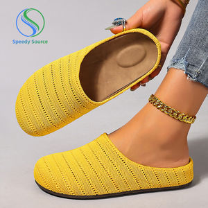 Colección Verano 2025 de Baotou, Chanclas Retro para Mujer, Cómodas y Transpirables, Parte Superior de Malla, Forro de Algodón, Sandalias de Exterior - Product Image 1