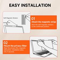 Filtre de confidentialité magnétique pour ordinateur portable, film protecteur d'écran anti-espion, vente en gros, directement de l'usine, facile à installer, amovible, lavable