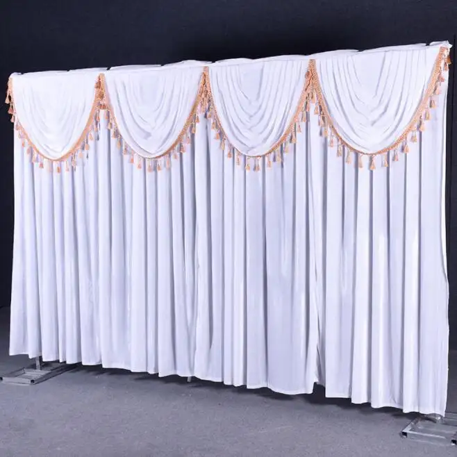 Simple style wedding backdrop curtain 3M*4M golden velvet wedding stage background