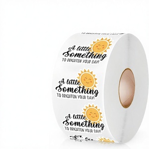 Autocollants ronds adhésifs imperméables <span class=keywords><strong>pour</strong></span> étiquettes professionnelles, emballages artisanaux et cartes de remerciement <span class=keywords><strong>pour</strong></span> anniversaires/mariages - Design mignon en papier - Product Image 1
