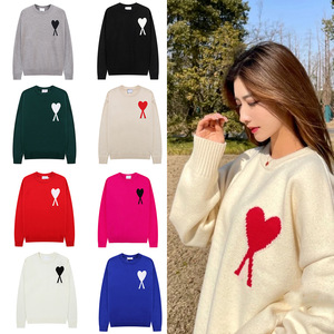 Üretici doğrudan satış erkek anti-boncuklanma uzun kollu Paris rahat pamuklu kazak kazak kalp şeklinde tasarım sonbahar için - Product Image 3