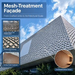 Cortina de Malla Metálica Duradera con Textura Tejida, Fachada de Acero Inoxidable para Renovación Exterior de Hoteles y Oficinas - Product Image 1