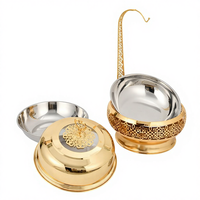 RRR Vente chaude : Ensemble de réchauds à buffet dorés 6L avec chauffe-combustible, contrôle de température 60-80°C, pour services de traiteur de luxe