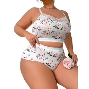 Ensemble de lingerie transfrontalier grande taille, fin, push-up, style boyshort, pour l'été, avec soutien-gorge sculptant anti-affaissement taille mi-haute pour femme - Product Image 5