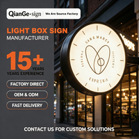 Enseigne lumineuse LED ronde double face personnalisée, enseigne murale extérieure pour restaurant, café, pâtisserie, enseigne projecteur