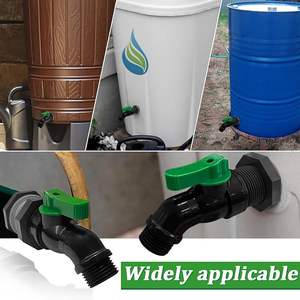 Robinet de sortie fileté <span class=keywords><strong>pour</strong></span> baril de pluie, norme américaine transfrontalière 3/4 GHT, à tête hexagonale, <span class=keywords><strong>pour</strong></span> tuyau d'arrosage et conteneur de type fût, avec buse inférieure - Product Image 4