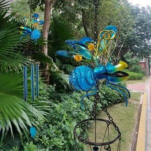 กระดิ่งลมโลหะรูปสัตว์สำหรับกลางแจ้งและในร่มออกแบบรูปผีเสื้อและผึ้งสำหรับหน้าต่างบ้านสวนต้นไม้ในสวน - Product Image 6