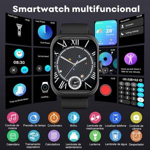 PEJE ZW01 Max 2.01 Inci Layar Sentuh Penuh Persegi Jam Tangan Pintar Pria Tahan Guncangan Kompatibel IOS Android Baterai 7-10 Hari untuk - Product Image 6