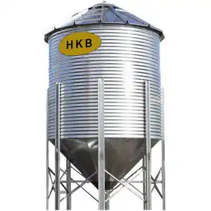 Silo di alimentazione in acciaio per azienda avicola zincata automatica a caldo 50 tonnellate di contenitori di grano di mais per la vendita