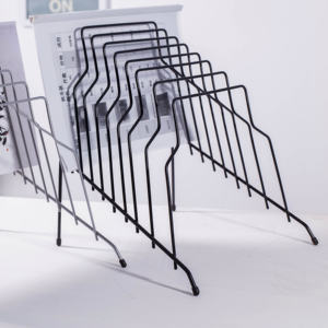 Organisateur de bureau à domicile avec trieur de fichiers en métal à 8 colonnes Treillis métallique <span class=keywords><strong>CD</strong></span> DVD Porte-revues Design incliné - Product Image 2